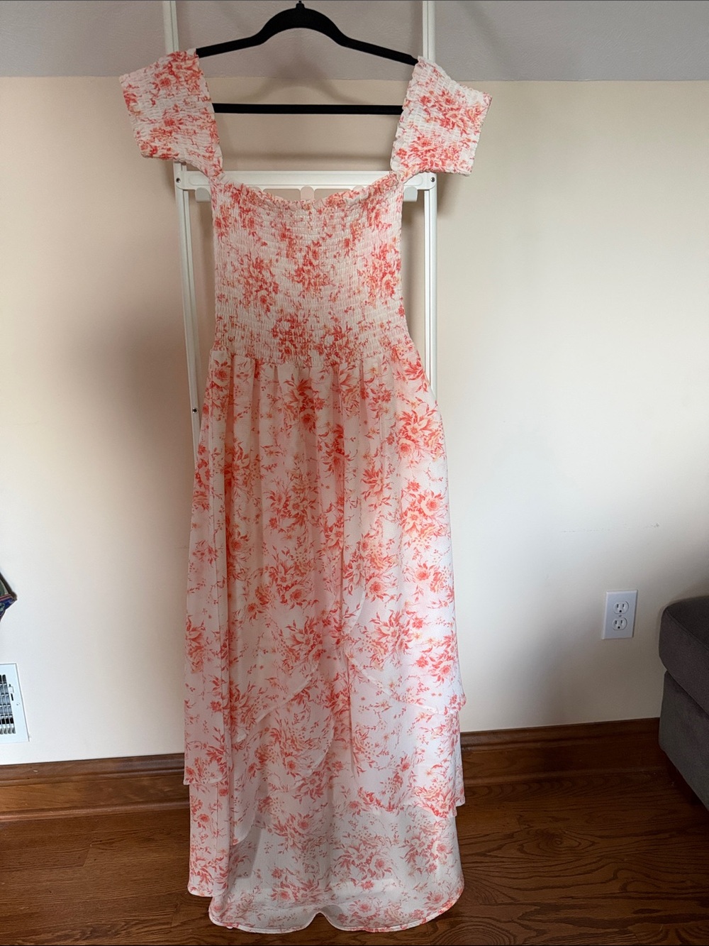 Altar'd state orange and white floral dress - size L